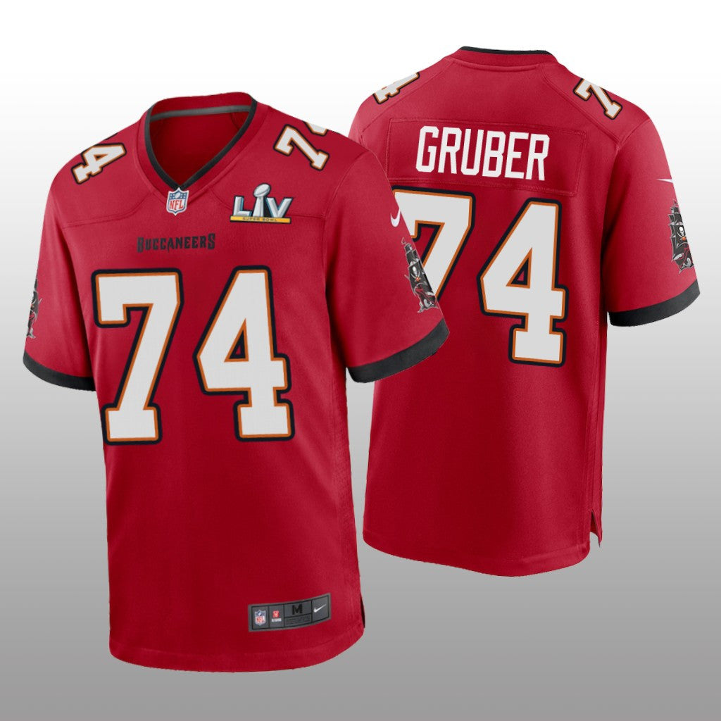 Tampa Bay Buccaneers Paul Gruber Red Game Jersey Super Bowl LV Men's