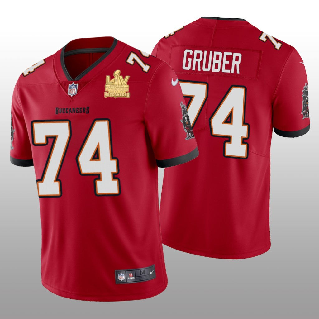 Tampa Bay Buccaneers Paul Gruber Red Vapor Limited Jersey Super Bowl LV Champions Men's