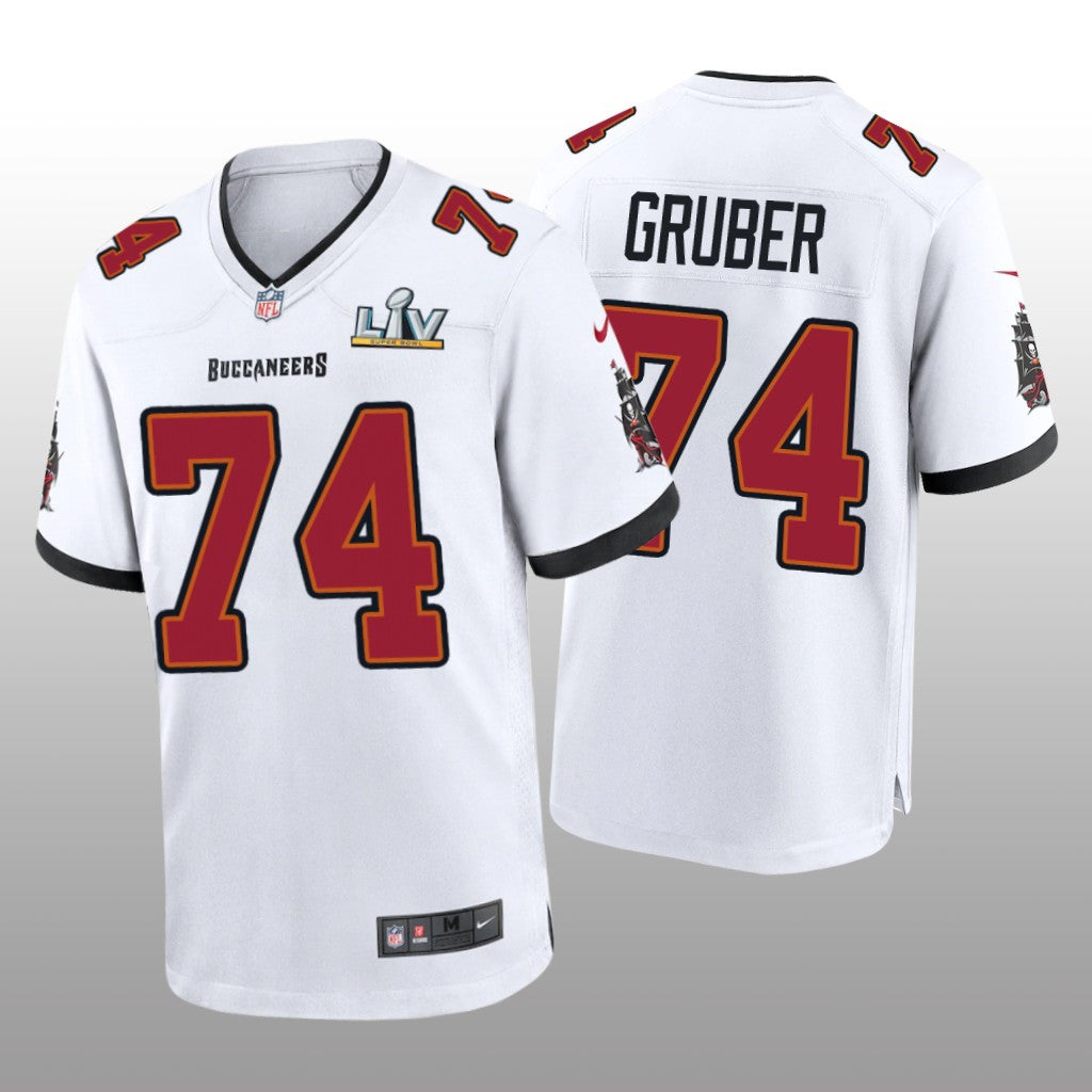 Tampa Bay Buccaneers Paul Gruber White Game Jersey Super Bowl LV Men's