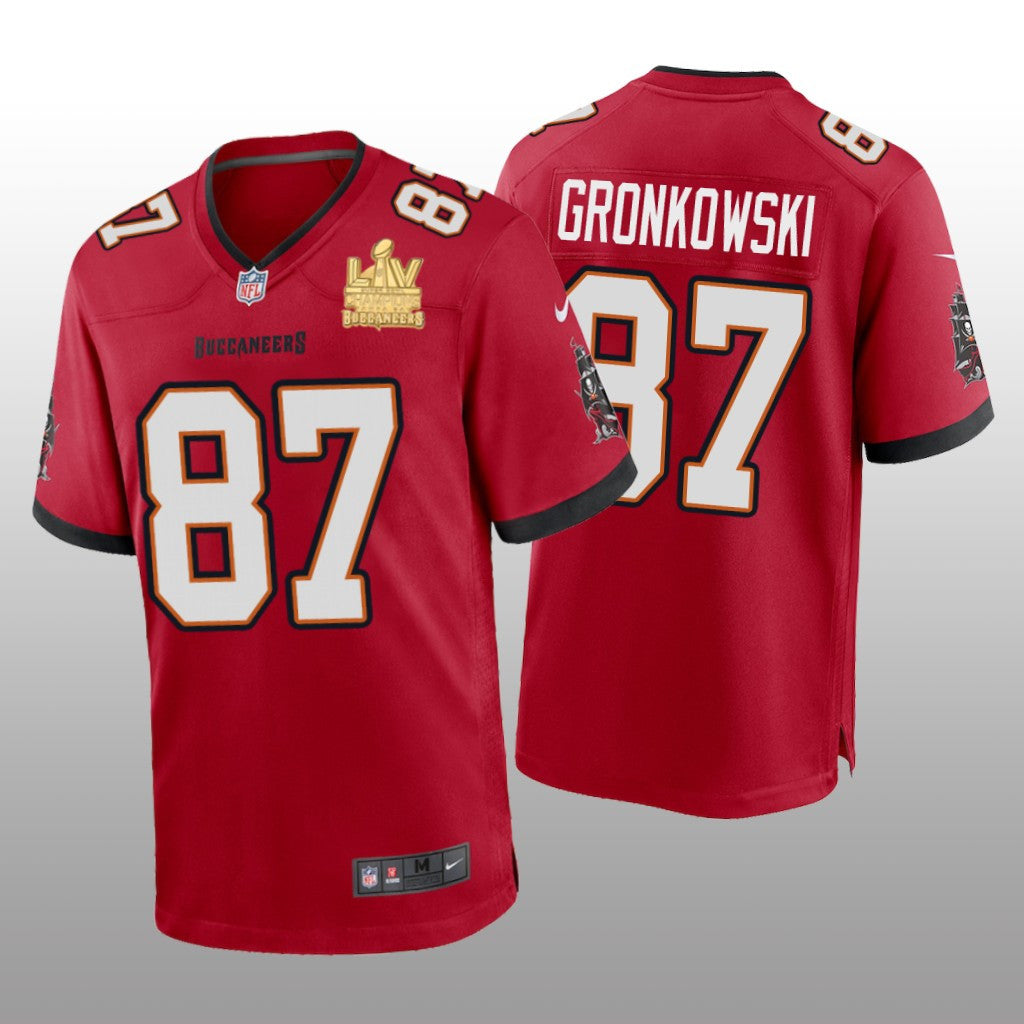 Tampa Bay Buccaneers Rob Gronkowski Red Game Jersey Super Bowl LV Champions Men's