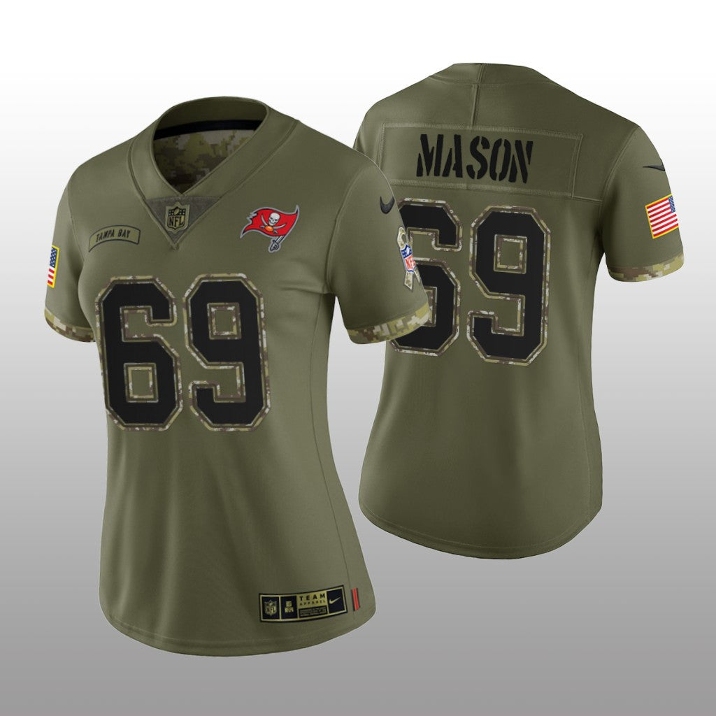 Tampa Bay Buccaneers Shaq Mason Olive Limited Jersey Salute To Service Women's