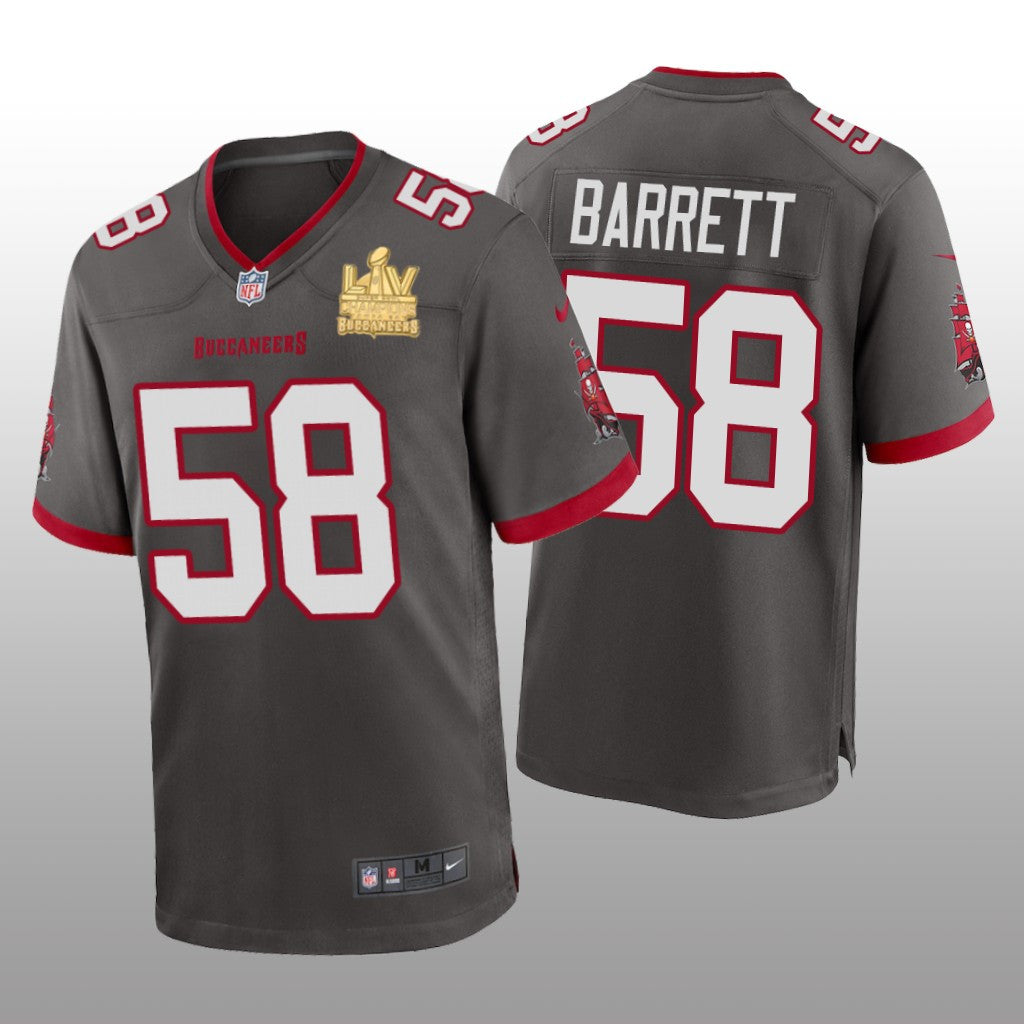 Tampa Bay Buccaneers Shaquil Barrett Pewter Game Jersey Super Bowl LV Champions Men's