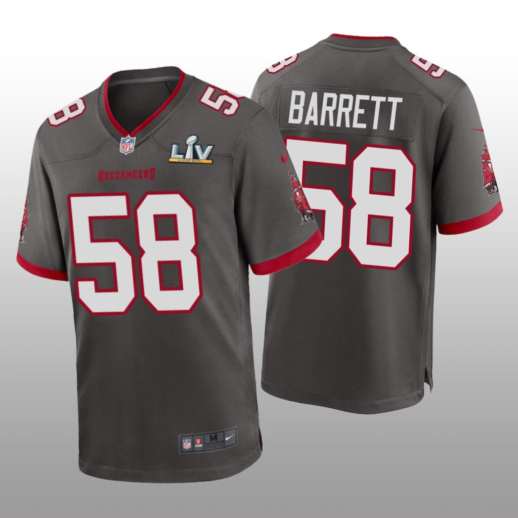 Tampa Bay Buccaneers Shaquil Barrett Pewter Game Jersey Super Bowl LV Men's