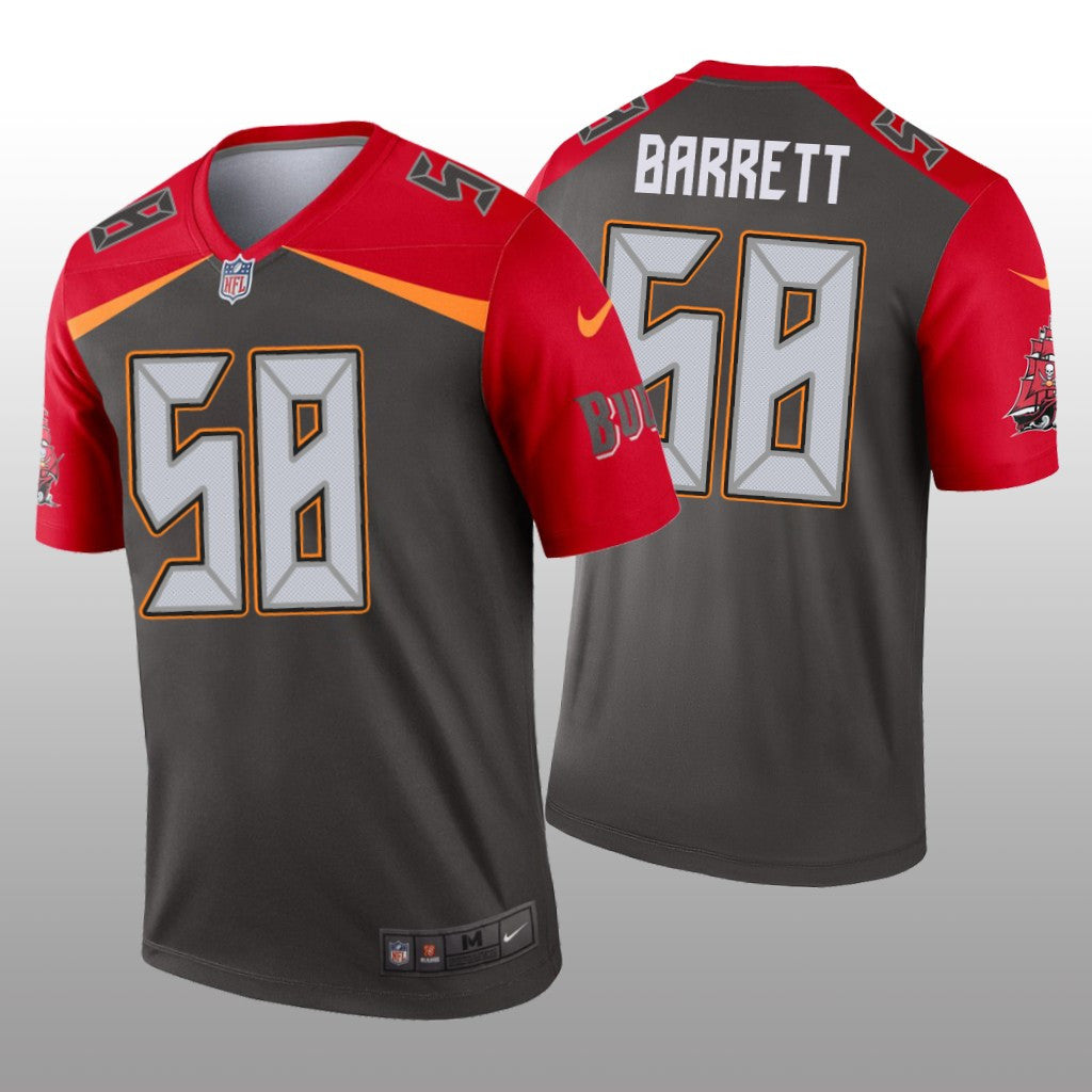 Tampa Bay Buccaneers Shaquil Barrett Pewter Jersey Inverted Legend Men's