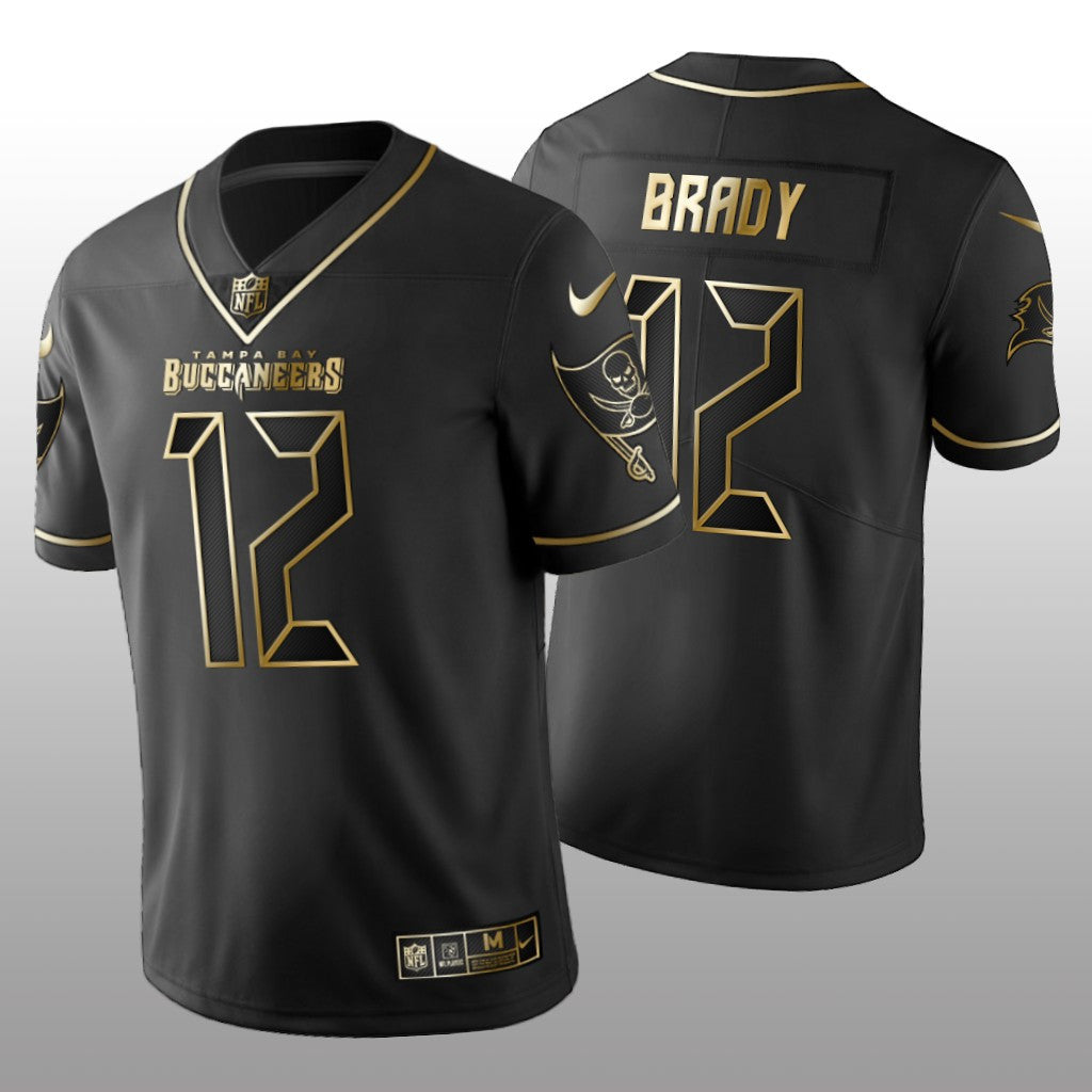 Tampa Bay Buccaneers Tom Brady Black Jersey Golden Edition Men's
