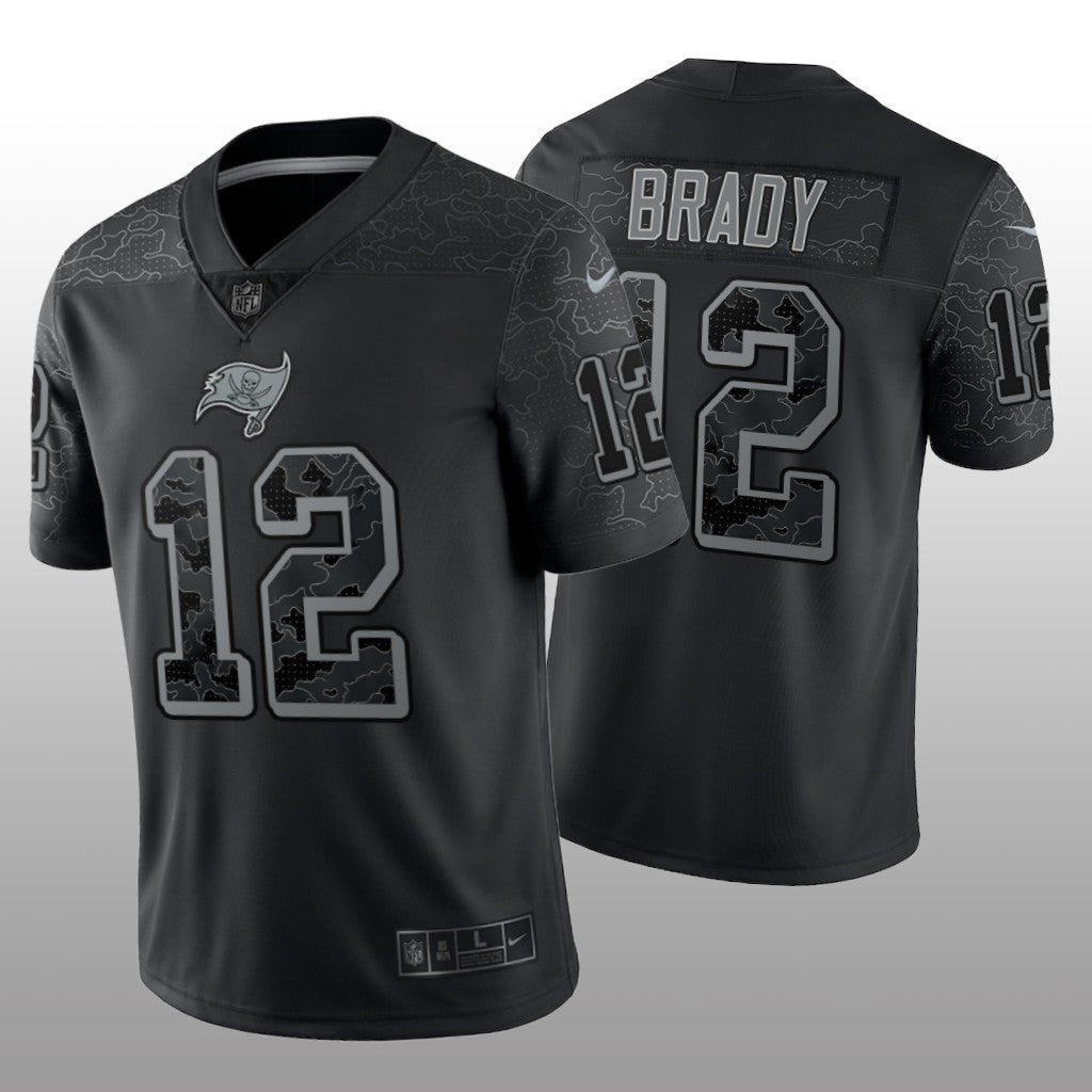 Tampa Bay Buccaneers Tom Brady Black Jersey Reflective Limited Men's