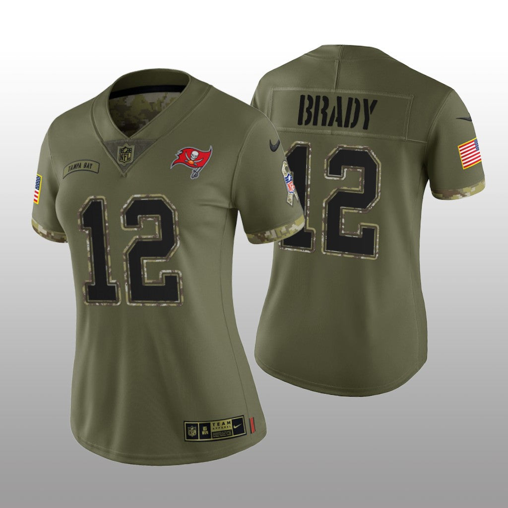 Tampa Bay Buccaneers Tom Brady Olive Limited Jersey Salute To Service Women's