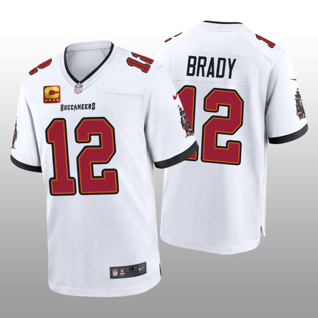 Tampa Bay Buccaneers Tom Brady White Captain Patch Jersey Game Men's