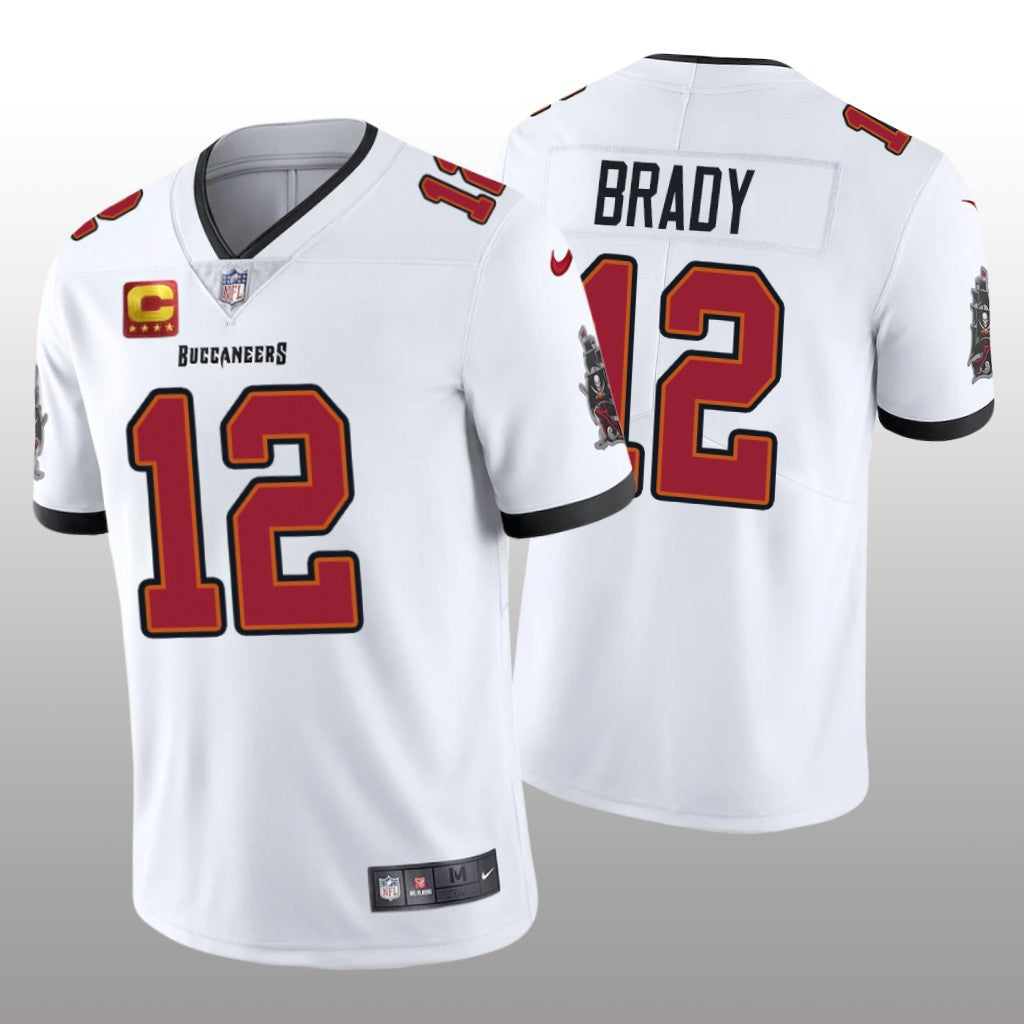 Tampa Bay Buccaneers Tom Brady White Captain Patch Jersey Vapor Limited Men's