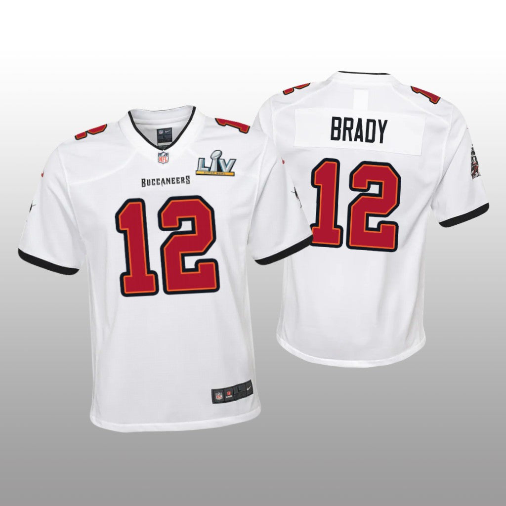 Tampa Bay Buccaneers Tom Brady White Game Jersey Super Bowl LV Youth