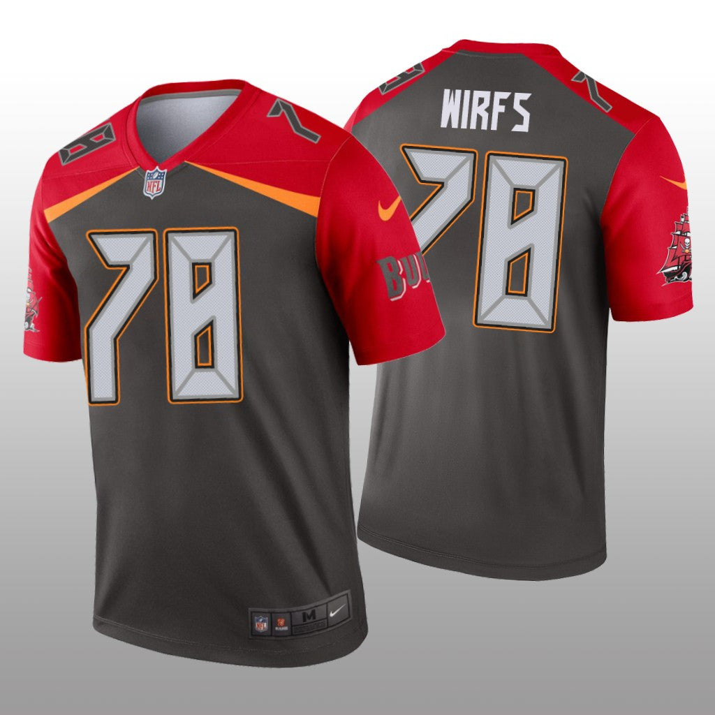 Tampa Bay Buccaneers Tristan Wirfs Pewter Jersey Inverted Legend Men's