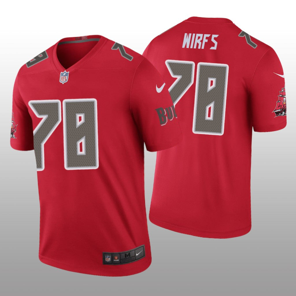 Tampa Bay Buccaneers Tristan Wirfs Red Jersey Color Rush Legend Men's
