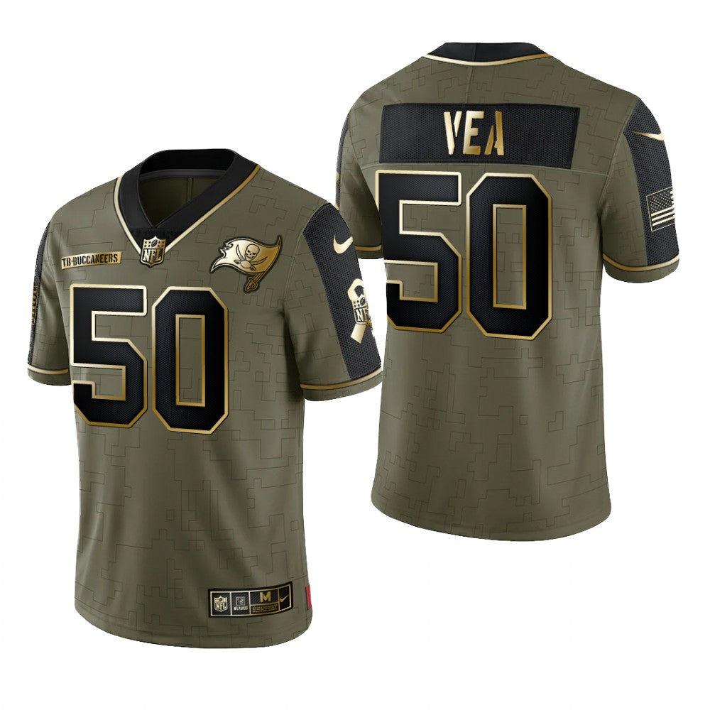 Tampa Bay Buccaneers Vita Vea Olive Gold Limited Jersey Salute To Service Men's