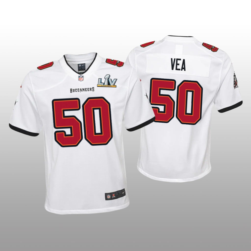 Tampa Bay Buccaneers Vita Vea White Game Jersey Super Bowl LV Youth