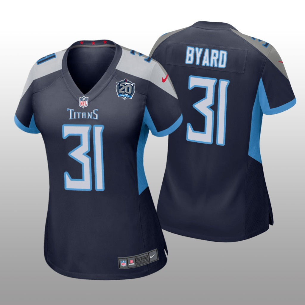 Tennessee Titans #31 Navy Kevin Byard 20th Anniversary Jersey Women