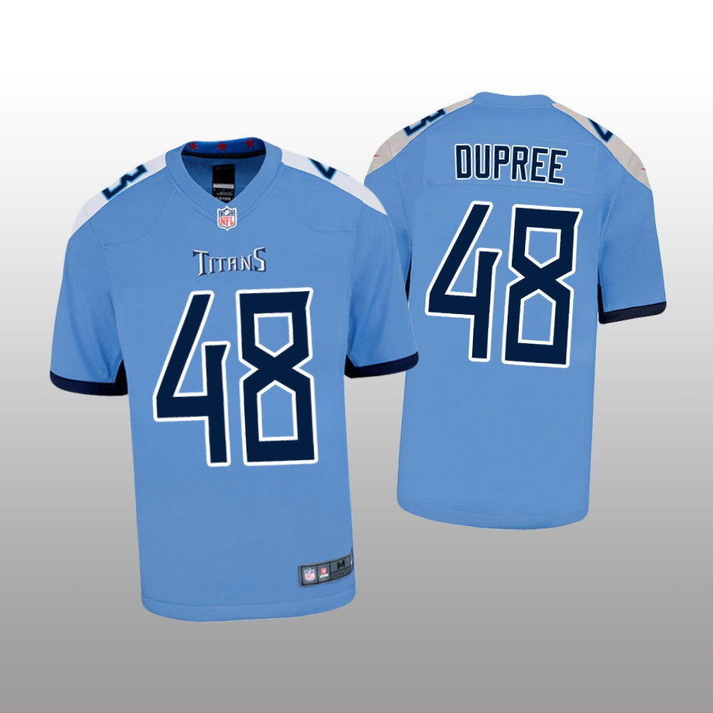 Tennessee Titans Bud Dupree Light Blue Jersey Game Youth