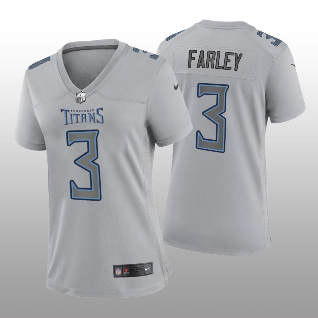 Tennessee Titans Caleb Farley Gray Jersey Atmosphere Fashion Game Women's