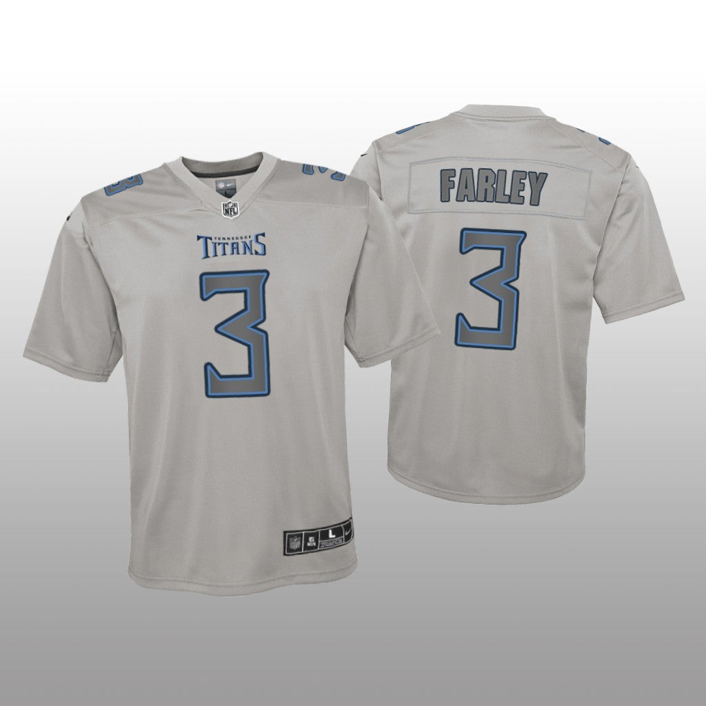 Tennessee Titans Caleb Farley Gray Jersey Atmosphere Fashion Game Youth