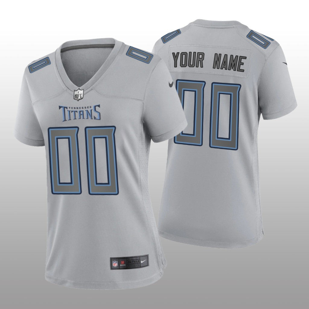 Tennessee Titans Custom Gray Jersey Atmosphere Fashion Game Women's