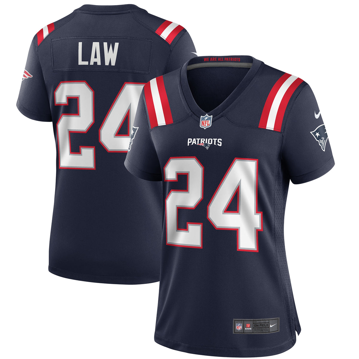 Ty Law New England Patriots Nike Women's Game Retired Player Jersey Navy