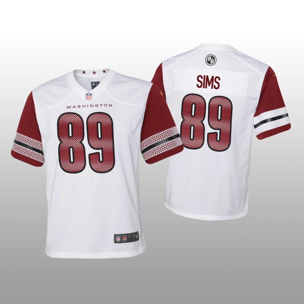 Washington Commanders Cam Sims White Jersey Game Youth