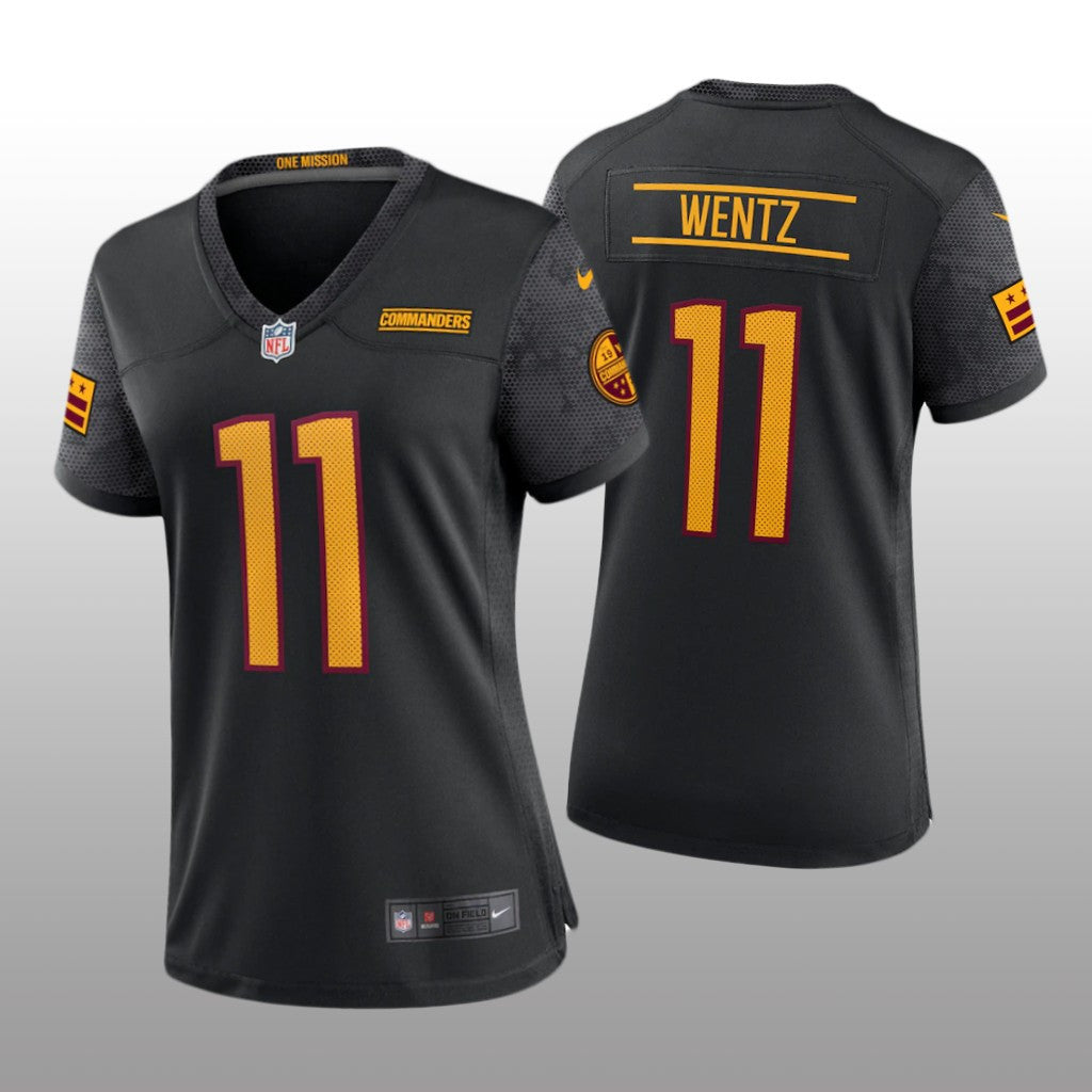 Washington Commanders Carson Wentz Black Jersey Alternate Game Women's