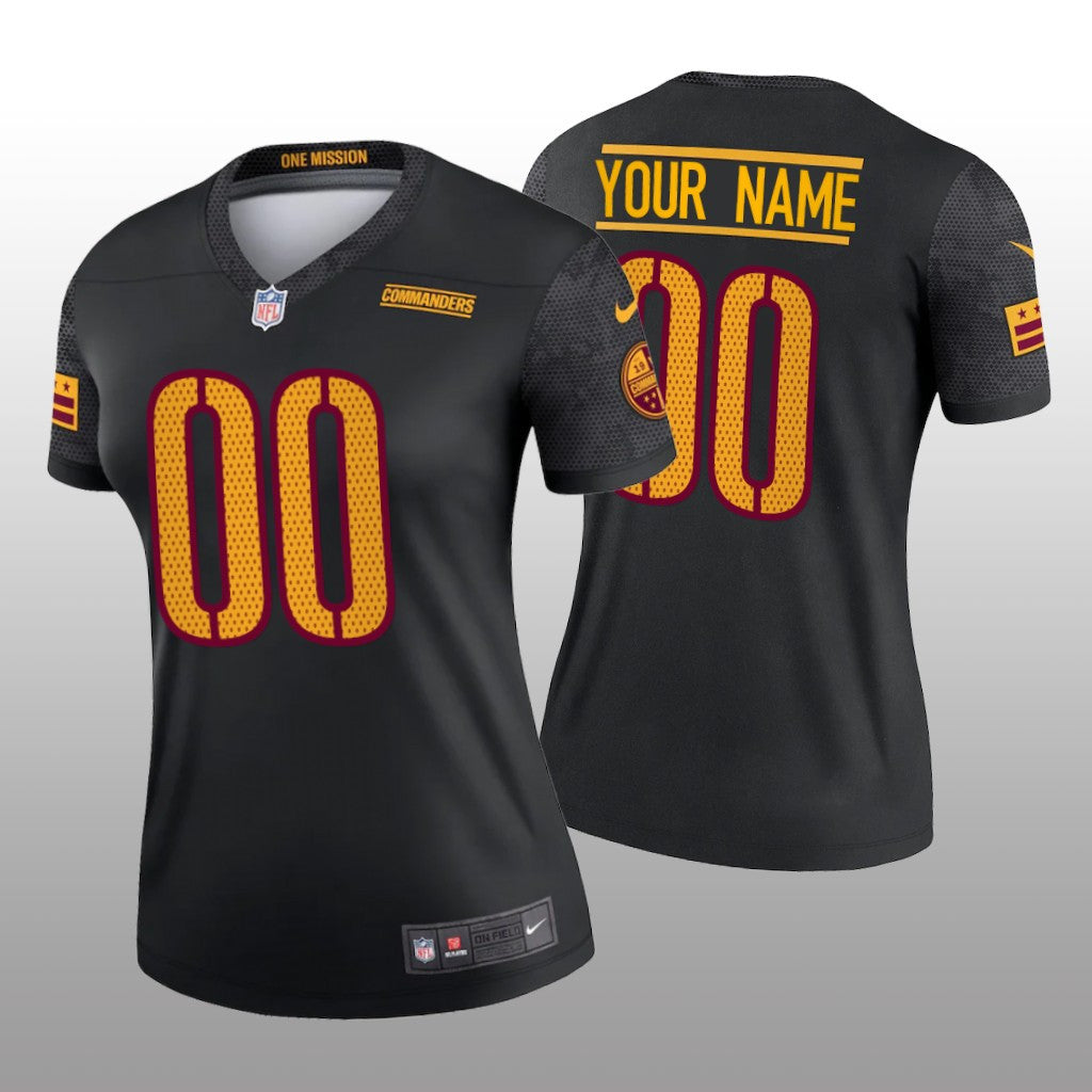 Washington Commanders Custom Black Jersey Alternate Legend Women's