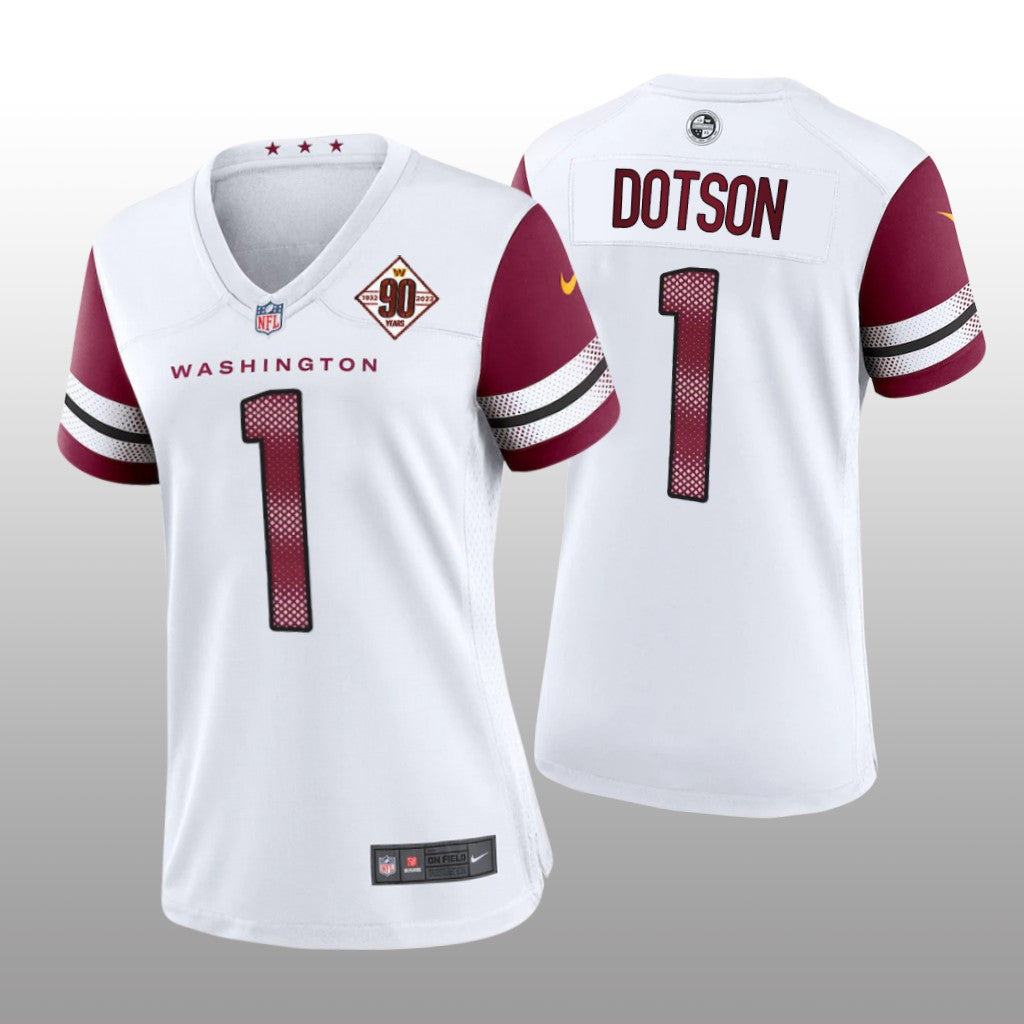 Washington Commanders Jahan Dotson White Jersey 90th Anniversary Women's