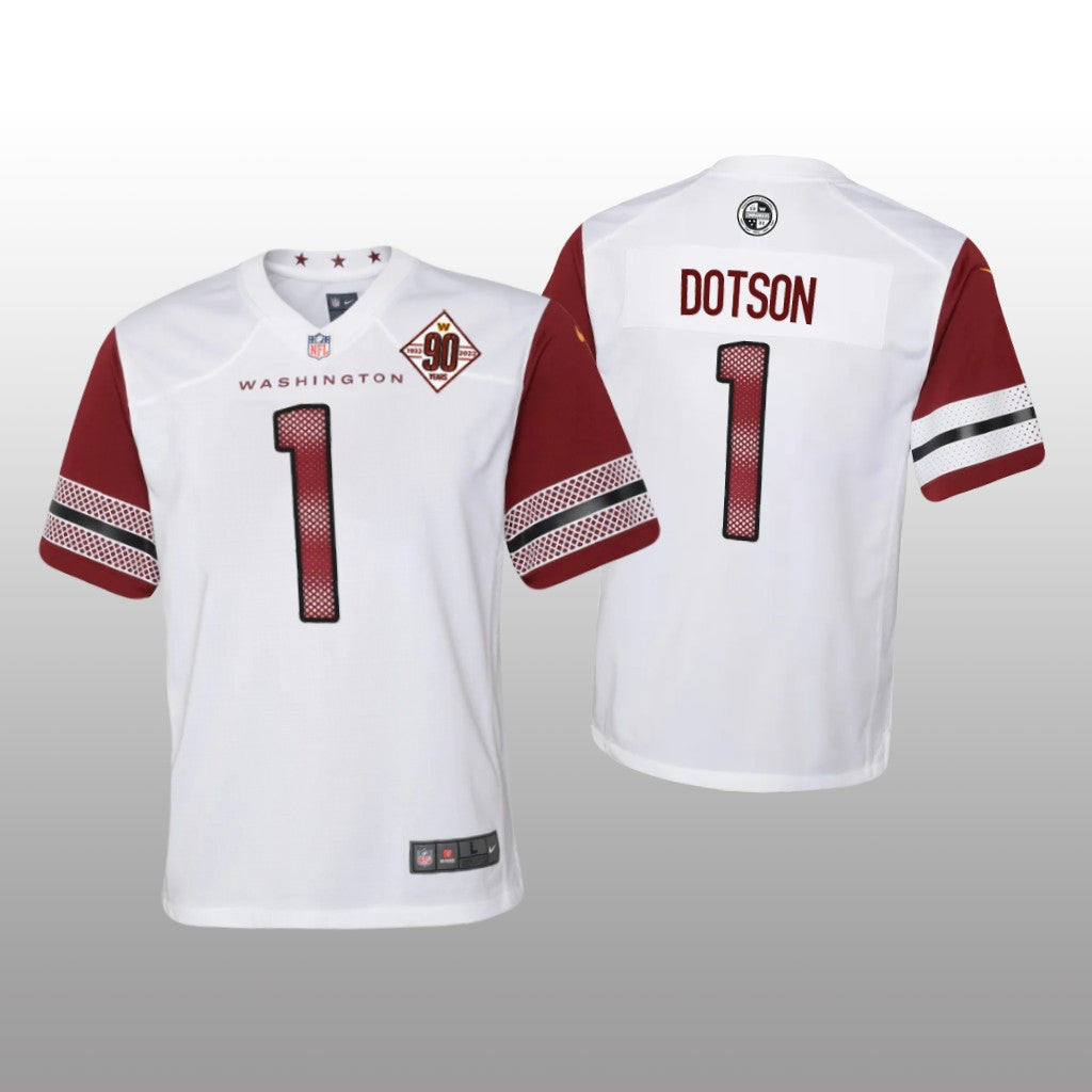 Washington Commanders Jahan Dotson White Jersey 90th Anniversary Youth