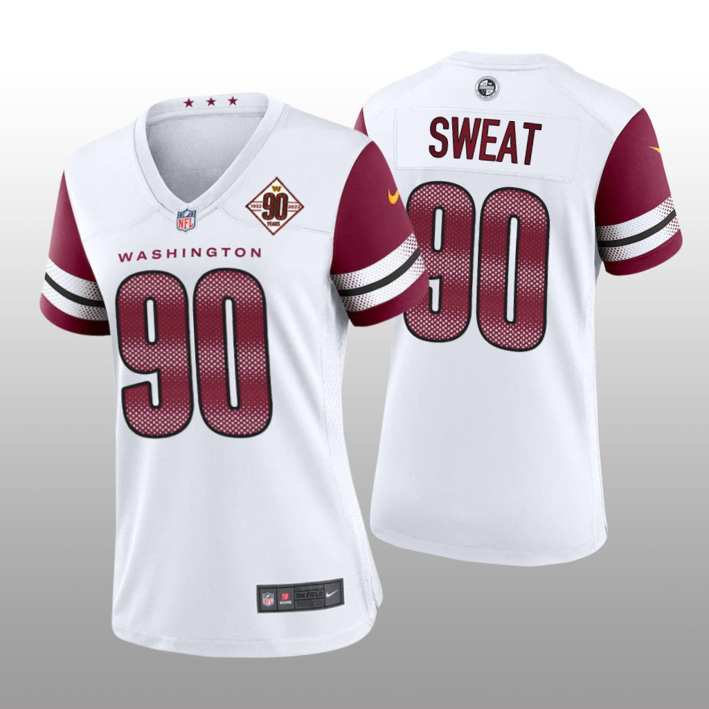 Washington Commanders Montez Sweat White Jersey 90th Anniversary Women's