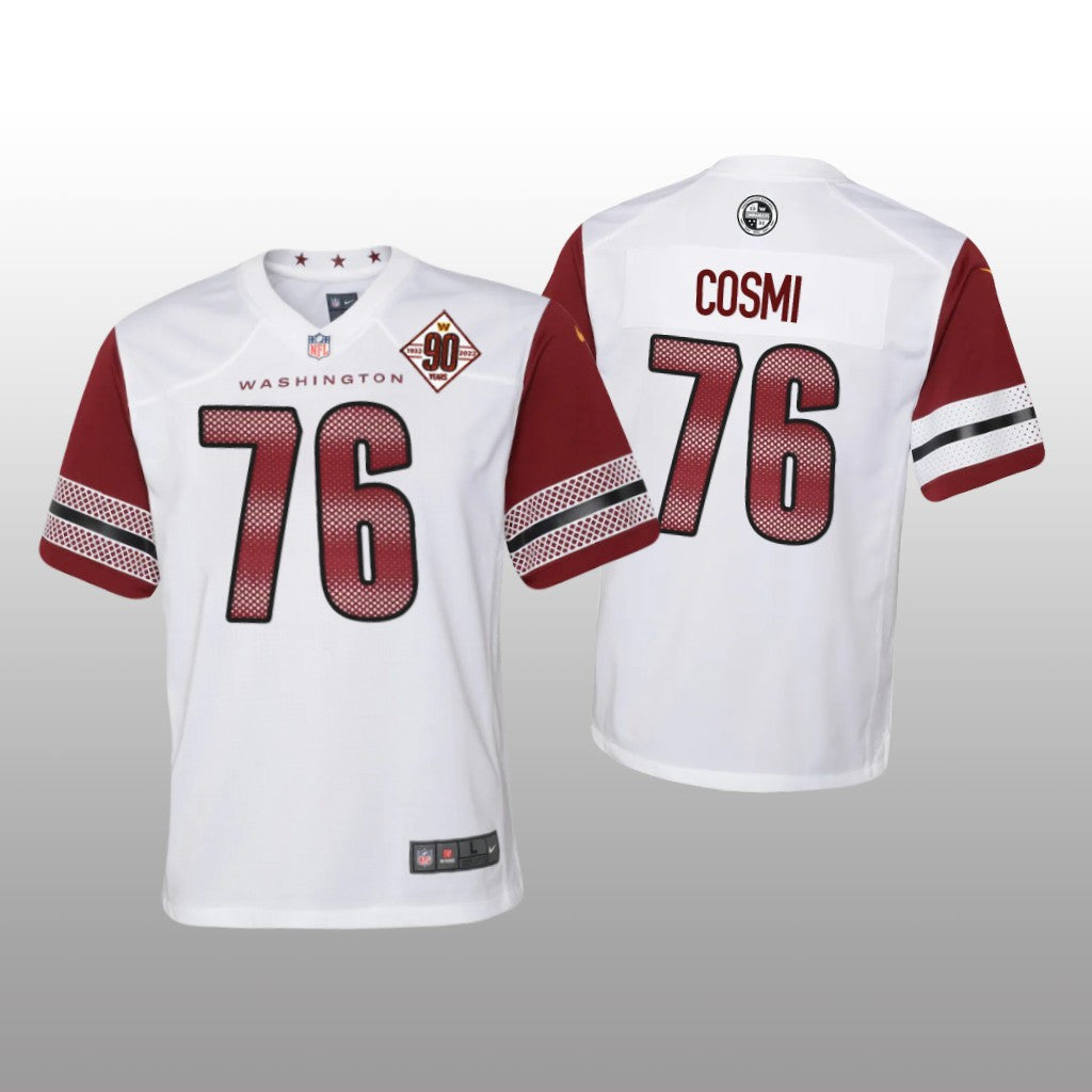 Washington Commanders Samuel Cosmi White Jersey 90th Anniversary Youth