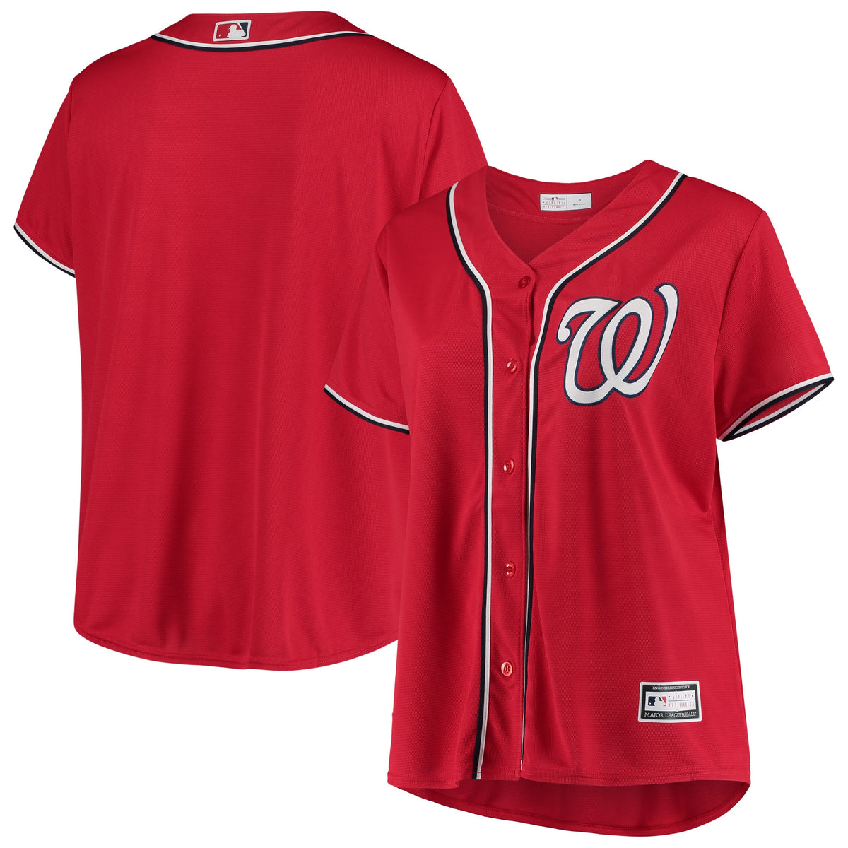 Washington Nationals Women's Plus Size Alternate Replica Team Jersey Red