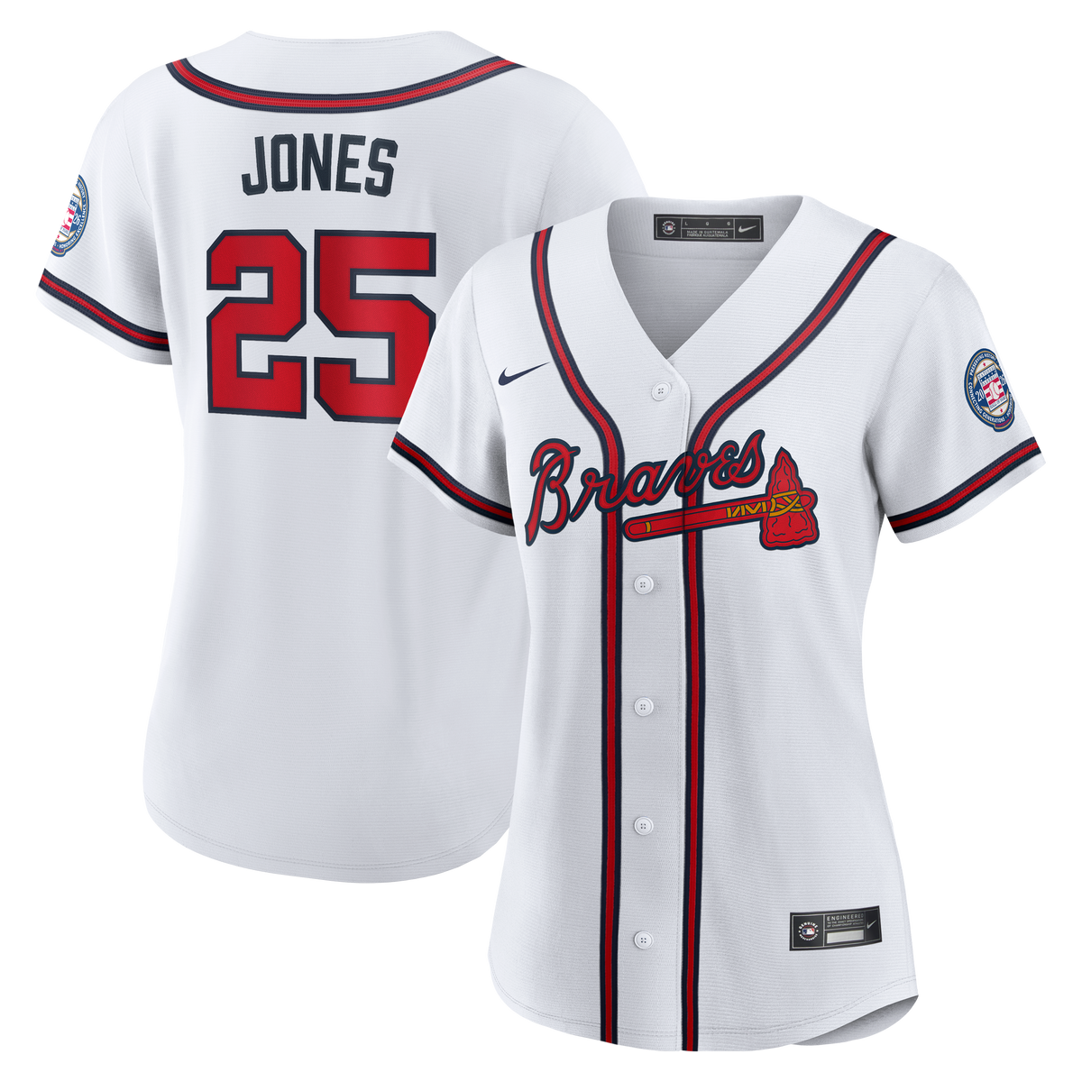 Women's Atlanta Braves Andruw Jones Nike White 2026 Baseball Hall of Fame Retired Player Replica Jersey