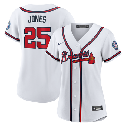 Women's Atlanta Braves Andruw Jones Nike White 2026 Baseball Hall of Fame Retired Player Replica Jersey