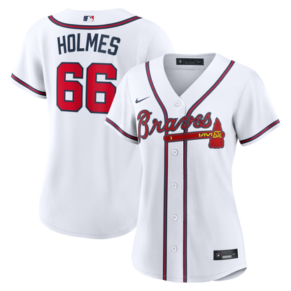 Women's Atlanta Braves Grant Holmes Nike White Home Replica Jersey