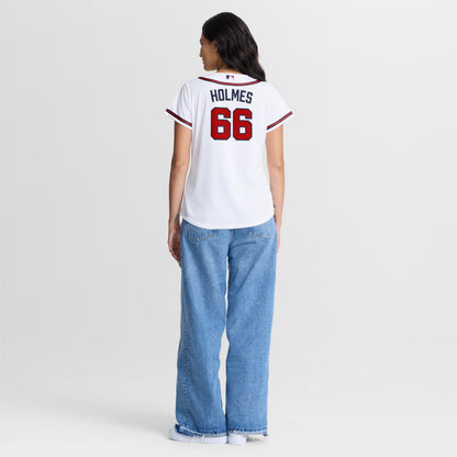 Women's Atlanta Braves Grant Holmes Nike White Home Replica Jersey