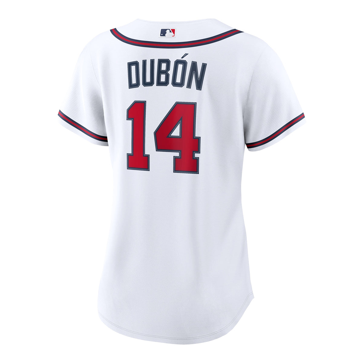 Women's Atlanta Braves Mauricio Dubí³n Nike White Home Replica Jersey