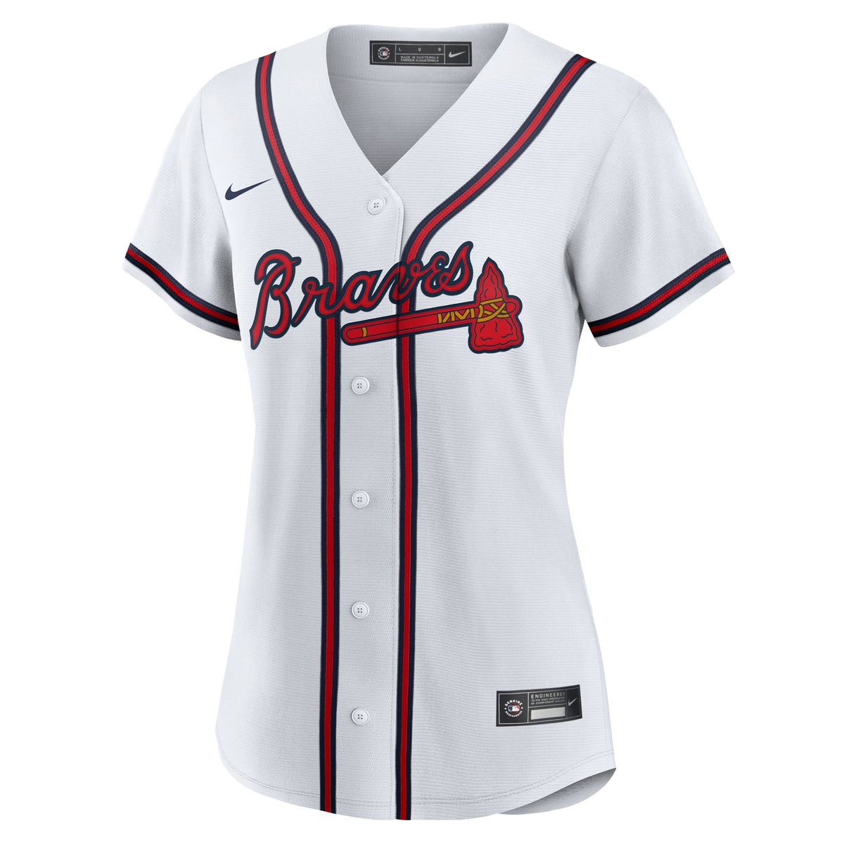 Women's Atlanta Braves Nike White #1 Mom Home Replica Jersey