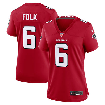 Women's Atlanta Falcons Nick Folk Nike Red Team Game Jersey