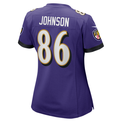 Women's Baltimore Ravens Cornelius Johnson Nike Purple Team Game Jersey