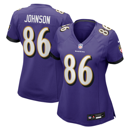 Women's Baltimore Ravens Cornelius Johnson Nike Purple Team Game Jersey
