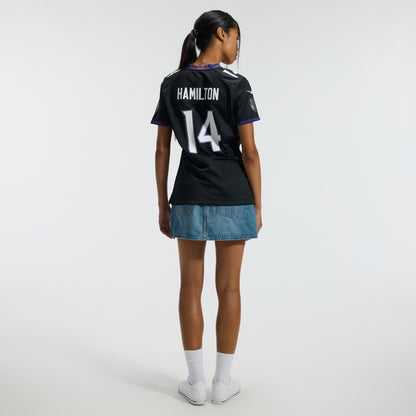 Women's Baltimore Ravens Kyle Hamilton Nike Black Alternate Game Jersey