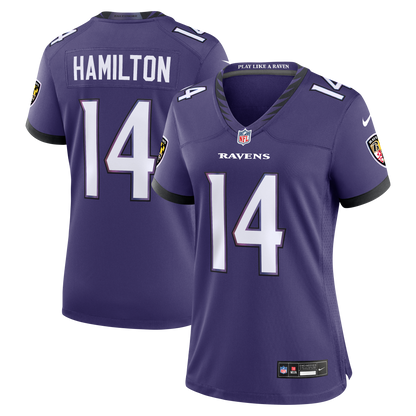 Women's Baltimore Ravens Kyle Hamilton Nike Purple Team Game Jersey
