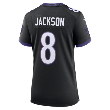 Women's Baltimore Ravens Lamar Jackson Nike Black Alternate Game Jersey