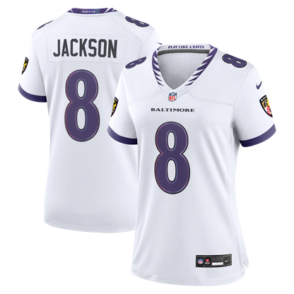 Women's Baltimore Ravens Lamar Jackson Nike White Game Jersey