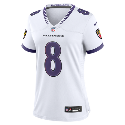 Women's Baltimore Ravens Lamar Jackson Nike White Game Jersey