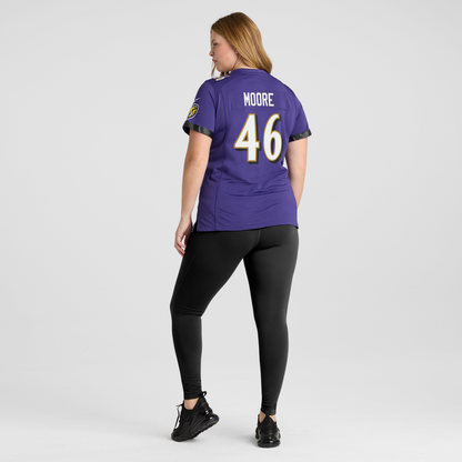 Women's Baltimore Ravens Nick Moore Nike Purple Game Player Jersey