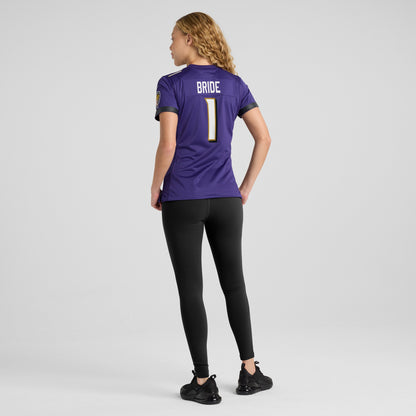 Women's Baltimore Ravens Number 1 Bride Nike Purple Game Jersey