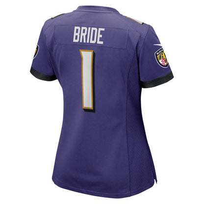 Women's Baltimore Ravens Number 1 Bride Nike Purple Game Jersey