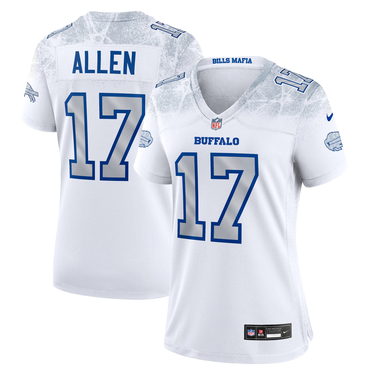 Women's Buffalo Bills Josh Allen Nike White 2025 Rivalries Collection Game Jersey